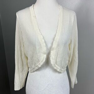 Modcloth Scalloped Ecru Shrug Size XL